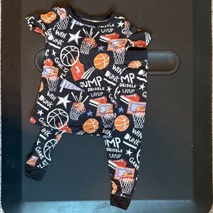 Little Sleepies Black and Orange Sports Pajama Set